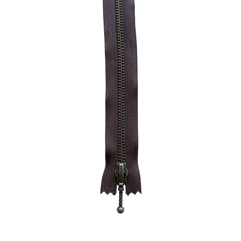 YKK Fast Lynlås Antik Messing 6 mm 35 cm